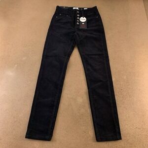 I&M Black Label Womens Ariana Corduroy Skinny Pants Black Stretch Juniors 3 New